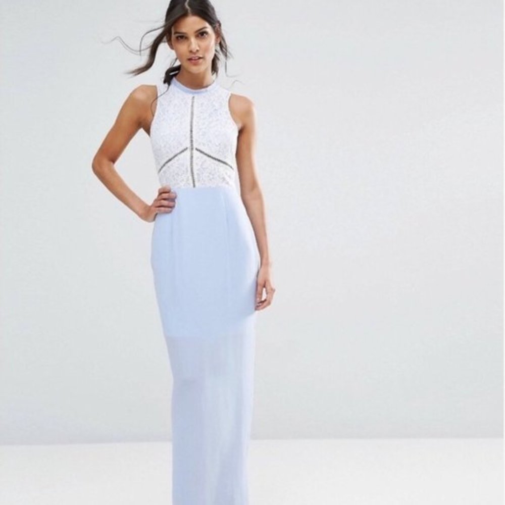 Lace‎ Open Back Maxi Dress